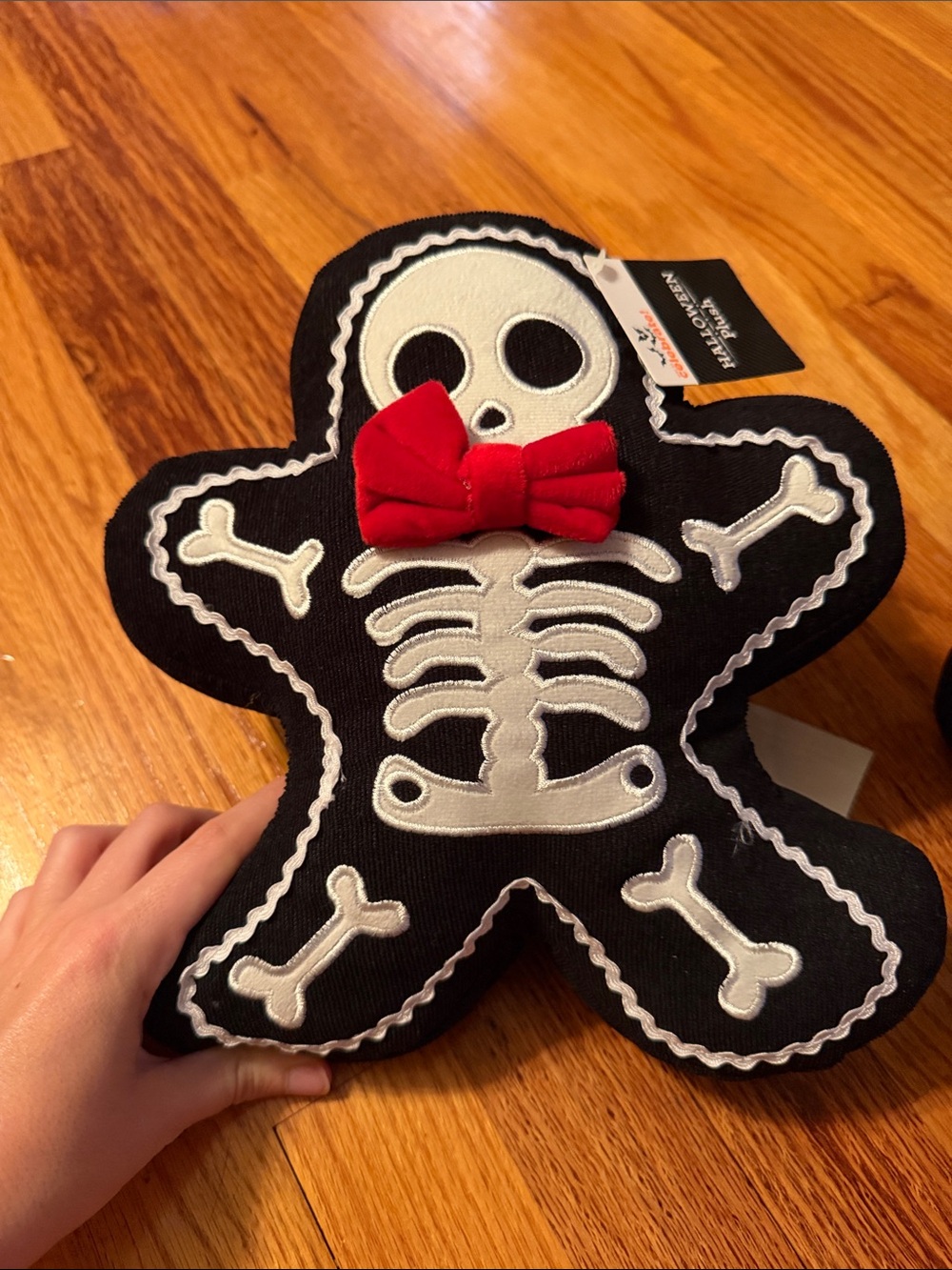 Skeleton Gingerbread Toy with Red Bow - Picture 3 of 6